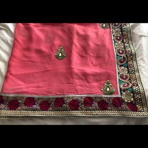 Indian Georgette Saree and Readymade Blouse size34